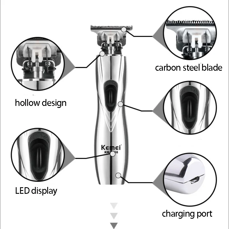 Kemei Slimline Pro литий ионные Т образные лезвия для стрижки волос триммеры Zero Gapper