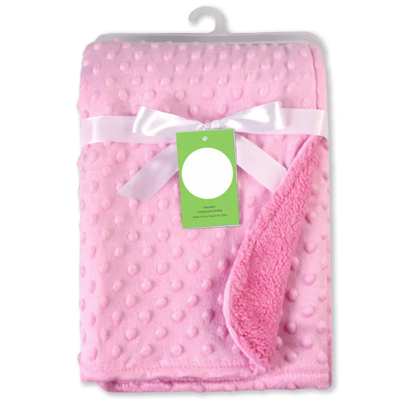 Manta de beb&eacute; arrullo para reci&eacute;n nacido, pa&ntilde;ales de beb&eacute;, manta polar suave t&eacute;rmica, juego de ropa de cama s&oacute;lida, edred&oacute;n de algod&oacute;n, productos de ba&ntilde;o para reci&eacute;n nacido-3