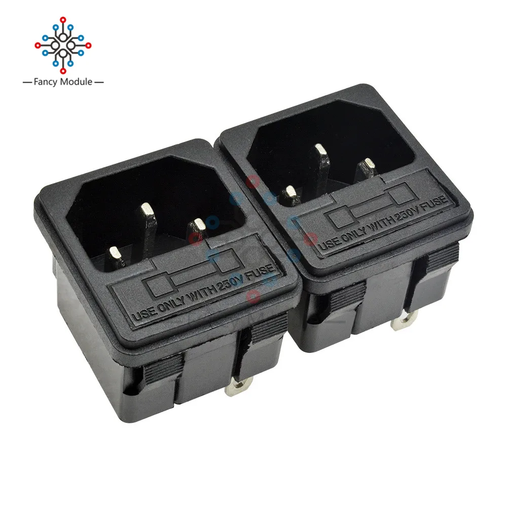 5 шт./лот AC 250 В 10A IEC320 C14 Мужской адаптер Железный сердечник 3 клеммы входное гнездо
