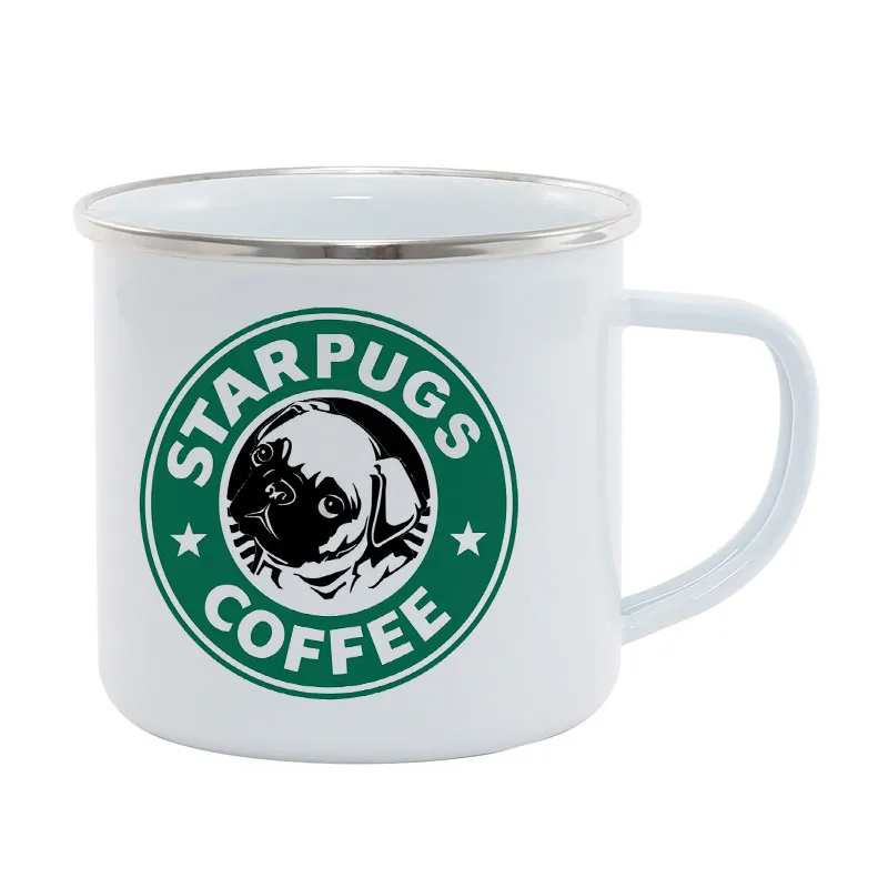 Походная кофейная кружка из нержавеющей стали подарок модная для мопса на день