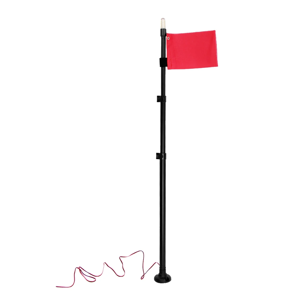 

Kayak Safety Flag & Adjustable Pole, Light and Mounting Bracket Kit for Fishing Boat Marine Yacht - Durable & Compact