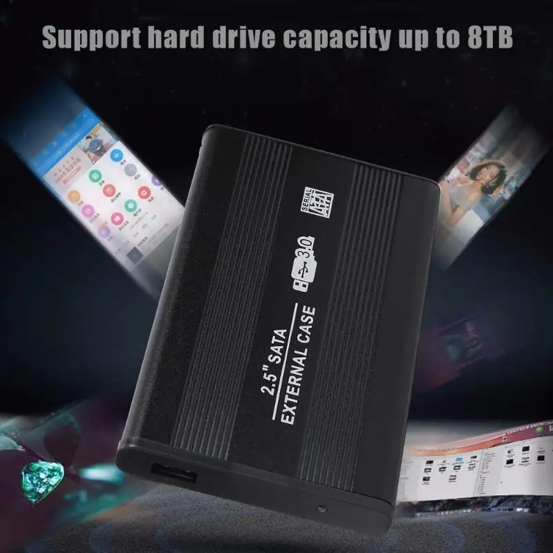 Чехол для жесткого диска USB3.0 на SATA, 2,5 дюймов, SATA SSD, механическая коробка для дисков, поддержка 8 ТБ, внешний корпус для жесткого диска для ноутбука, ПК