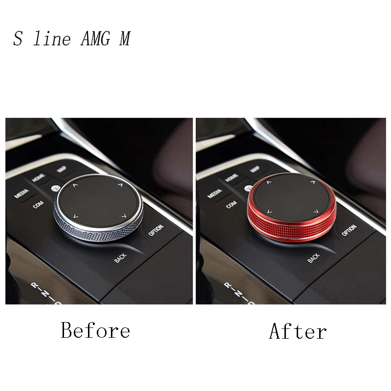 

Car Styling Interior Console Multimedia Buttons frame switch Knob Covers Stickers Trim For BMW 3 Series G20 G28 Auto accessories