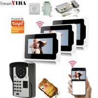 1080p wired wifi video doorbell door phone intercom camera pir motion detection support fingerprint password remote unlock