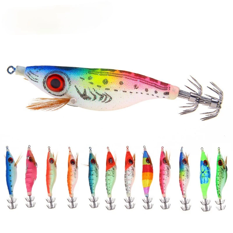 Разноцветная бионическая приманка Big Eye светящаяся деревянная креветка 9 2 г/10 см |