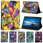 Чехол для планшета Lenovo Smart Tab M10 FHD Plus с граффити, ударопрочный чехол из искусственной кожи с подставкой и стилусом для Lenovo Tab (M10E10)