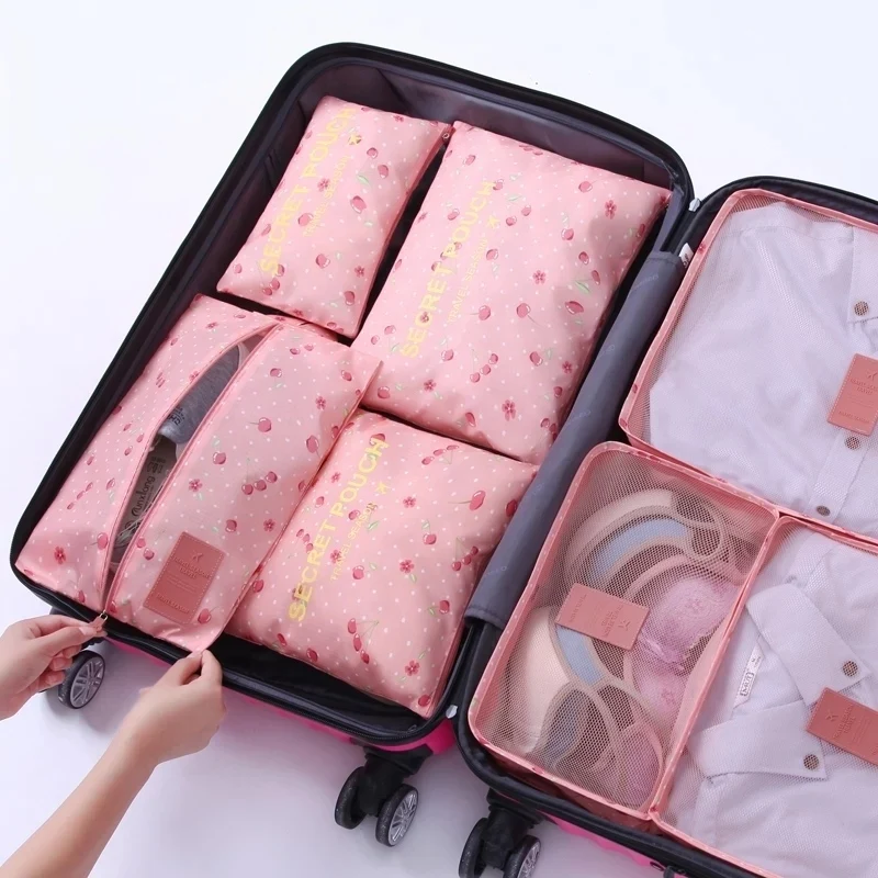 7Pcs/set Travel Organizer Suitcase Clothes Finishing Kit Portable Partition Pouch Storage Bags Home Accessories | Дом и сад