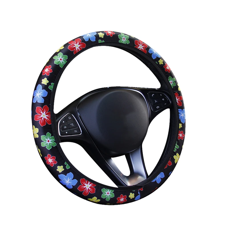 38 см чехол на руль рулевого колеса автомобиля для женщин с цветочным принтом