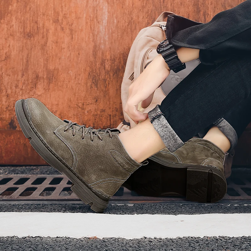 

Men's Casual Leather Shoes Sports Casual Shoes Zapatillas Invierno Hombre Zapatos Mens Hot Sale Winter Boots Thick Sole Men