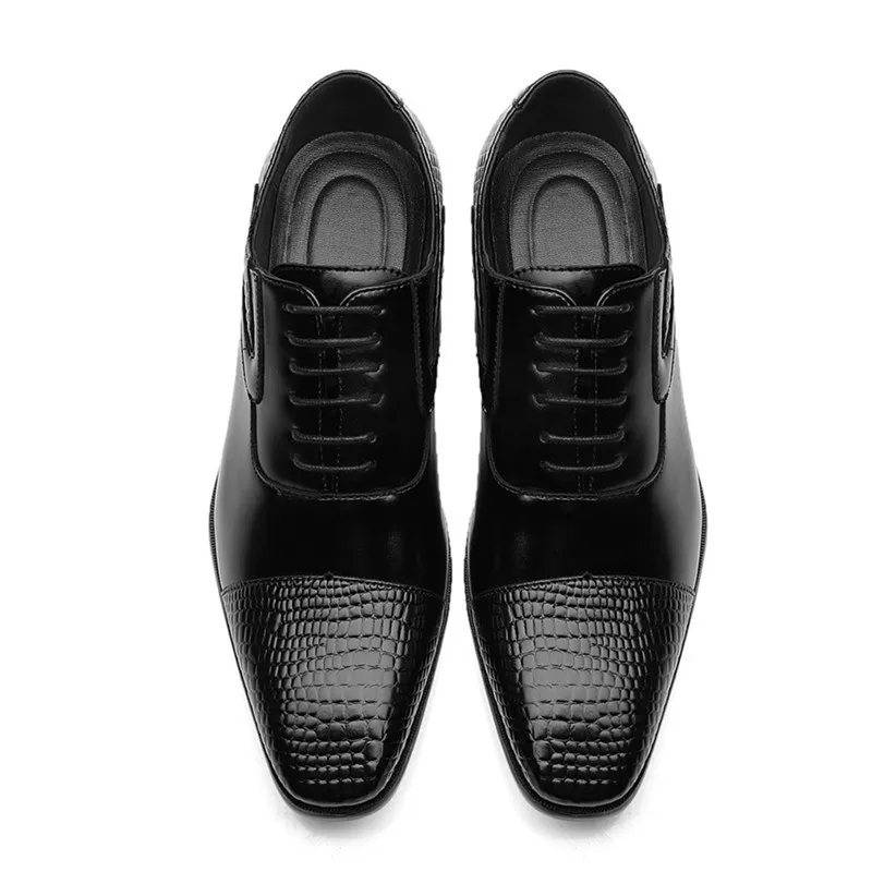 

Yomior Italian Vintage New Men Shoes Lace-Up Spring/Autumn Square Toe Formal Dress Shoes Flats Wedding Business Brogue Shoes