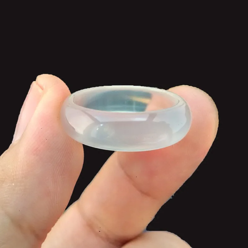Натуральное агатовое кольцо ледяное нефрит мужское и женское модное сердце