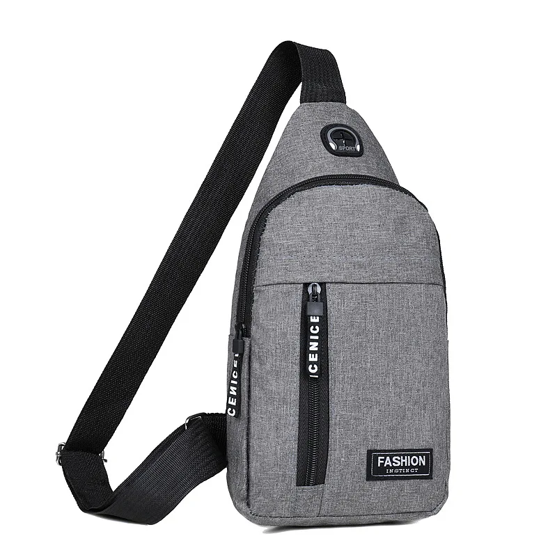 Wholesale Chest Bag 2022 New Casual Men'S Oxford Cloth Sports Messenger Bag Shoulder Usb Charging Hole Small Backpack