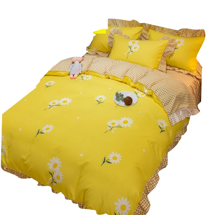 

3/4Pcs Bedding Set Duvet Cover Bedskirt Sheet pillowcase for Home bedroom Queen King size Printing Quilted Bedspread quilt Case