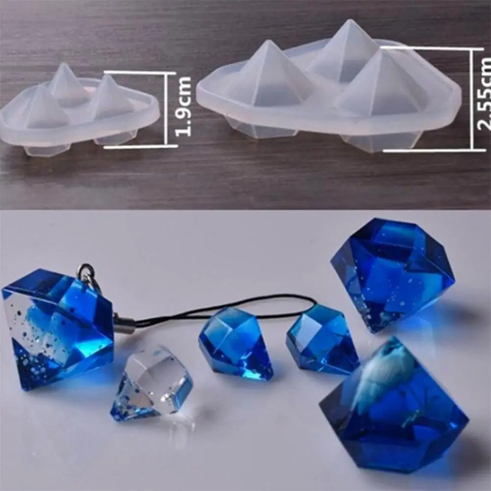 

3 In 1 Transparent Silicone Diamond Mold Decorative Craft DIY Cutting Shape Type Epoxy Resin Molds for Jewelry Making Tool