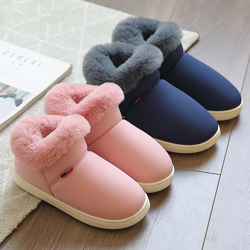 2019 женские зимние ботинки теплые меховые ботильоны хлопковая обувь на толстой