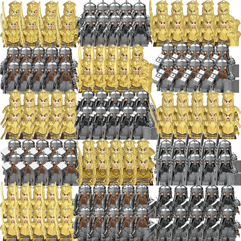 

LOTR Ironfoot Durin's folk Dwarf Warrior Building Block Elves Army Figures Cheif Medieval Soldier Knight Weapones Blocks Toys