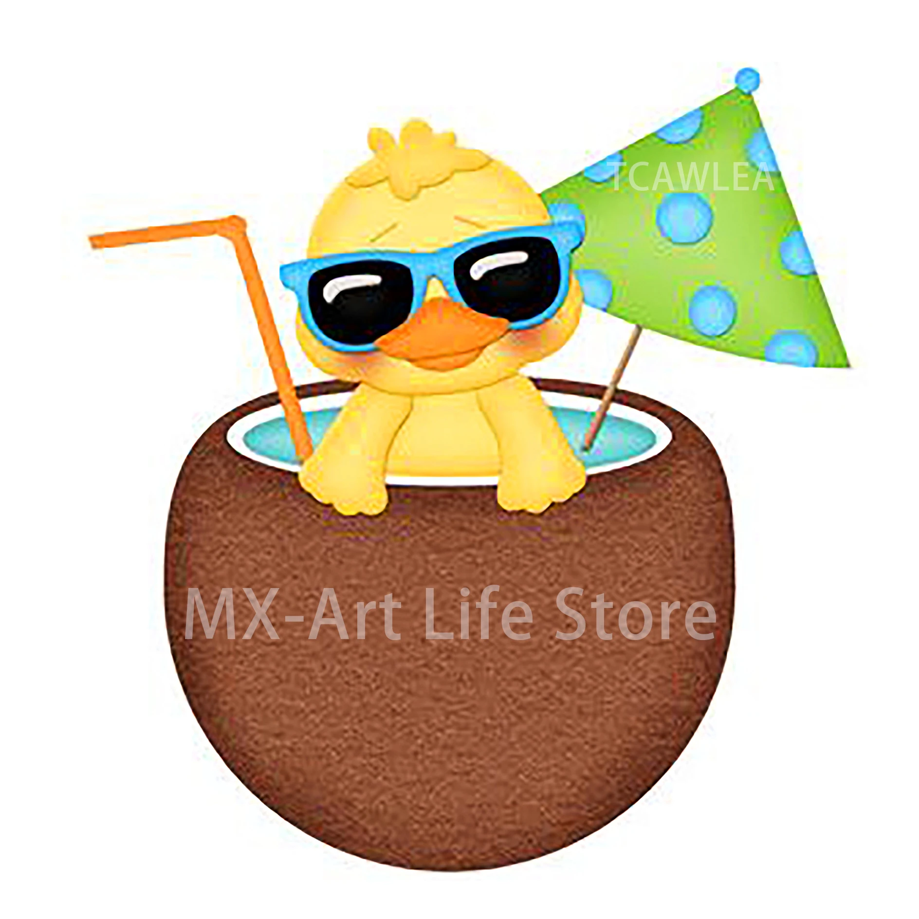 Крутая утка в кокосе вырезанные штампы милая фотография для рукоделия