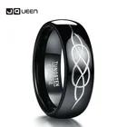 Кольцо JQueen из вольфрамовой стали с черным лазерным узлом для мужчин, религиозные украшения, мужское кольцо, лучший подарок