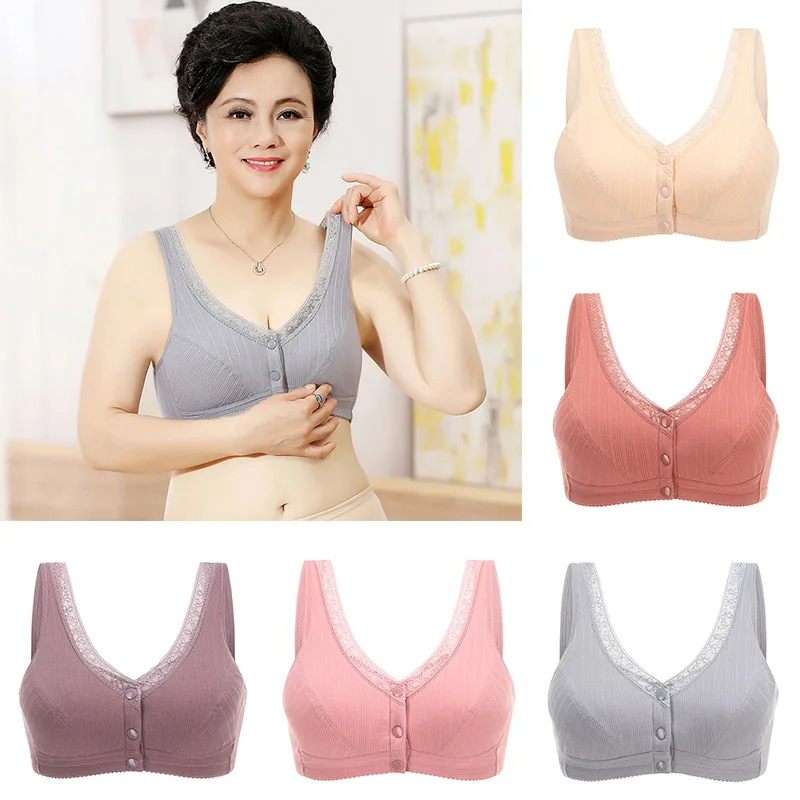 Женский бюстгальтер с застежкой спереди без косточек пуш ап полной чашкой