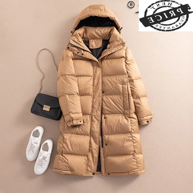 

High Quality 20% White Goose Down Jacket Woman Autumn Winter Coat Female Hooded Women Parkas 2021 Mujer Chaqueta LW5633