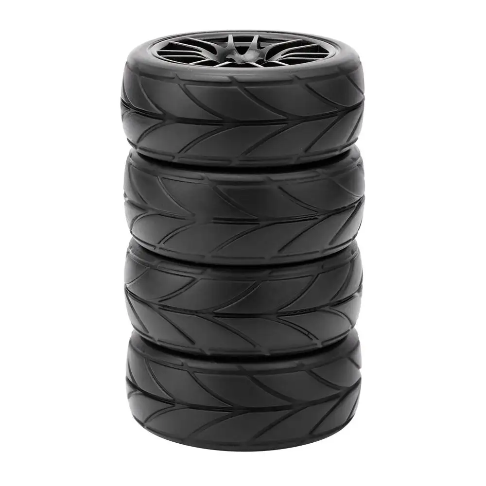 4 шт. 1/10 резиновые шины RC для гоночных автомобилей на ободе дорожного колеса