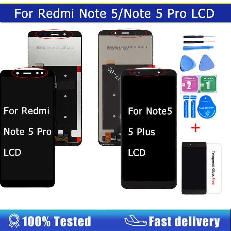 ЖК-дисплей для Xiaomi Redmi Note 5 Pro с сенсорным экраном и дигитайзером запасные части Plus