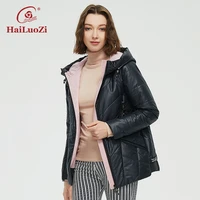 hailuozi 2021 spring jacket hits color slim fashion casual short parka autumn coat women zipper outwear hooded ladies jackets 56