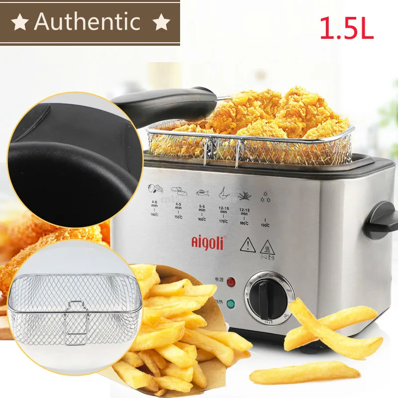 220V 1200W Constant Temperature Electric Frying Machine Multifunctional Home Smokeless Aluminum Alloy Commercial Deep Fryers