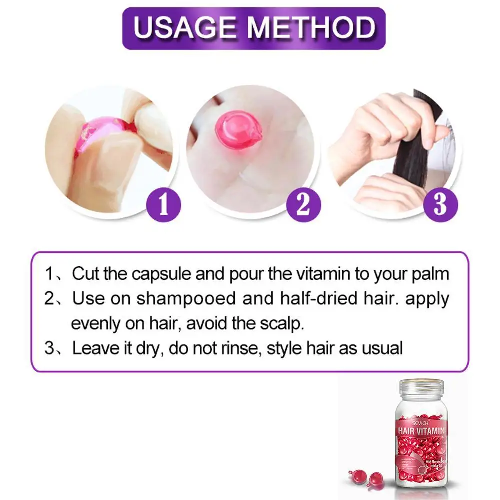 

Sevich Hair Care Capsules To Repair And Prevent Frizz Hair Hair Essential Damaged Oil Shiny Perm Soft And Care And P4D4