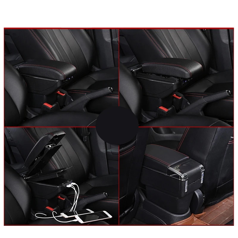 

For Renault Duster Armrest Box Central Store Content Box Cup Holder Ashtray Interior Car-Styling Decoration Accessories