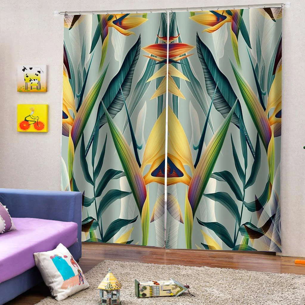 

Northern Europe Style Blackout Curtains Drapes Photo Printing Curtains For Living Room Bedroom Plant Kitchen Curtains Decor
