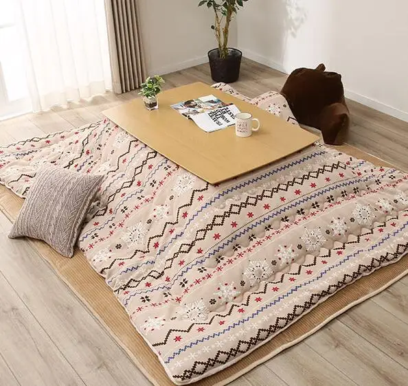 Khaki Color Современный японский футон котацу прямоугольник 190x240 см стол покрытие футон котацу одеяло лоскутное стиль хлопок мягкое одеяло - Цвет: Khaki Color