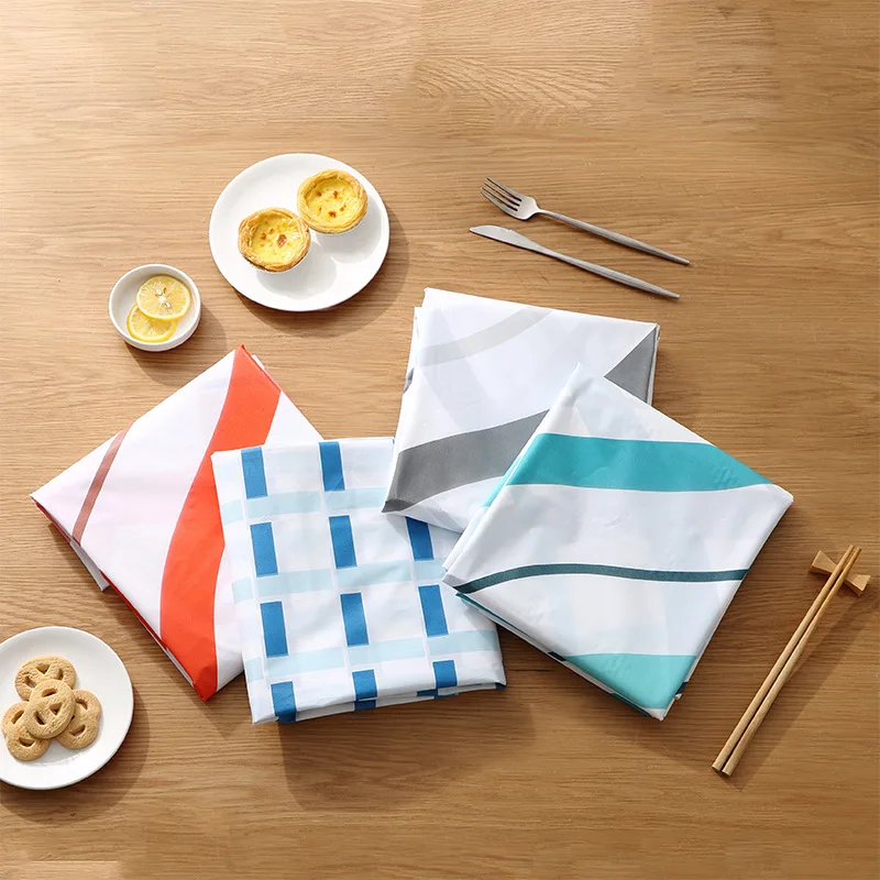 Европейская полосатая водонепроницаемая и маслостойкая Скатерть не моющаяся