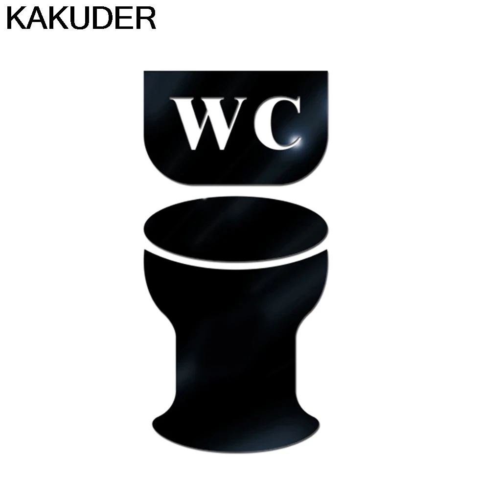 Kakuder стена, наклейка, креативная, сделай сам, модная, индивидуальная, 3D Зеркальная Наклейка на стену, s WC письмо, туалет, ванная комната, наклейки, s номер, искусство