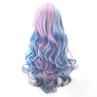 Soowee, длинные волнистые, розовые, голубые, радужные волосы, 70 см, Женские синтетические волосы, женский парик, накладные волосы, парики для косплея