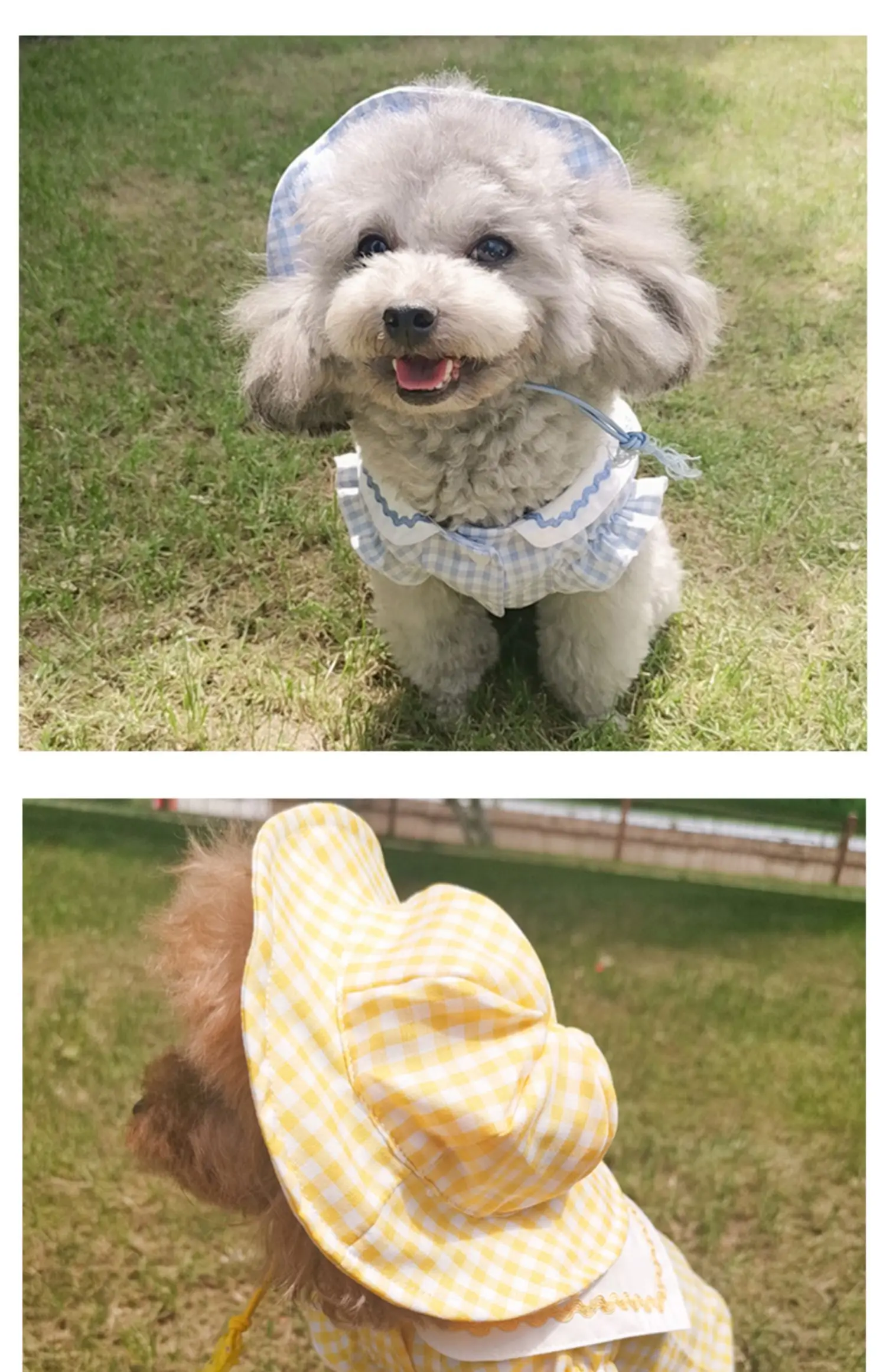 

VOW Pet Hat Dog Cat Hat Plaid Small Fresh And Cute Ear Accessories Pet Clothes Accessories Pet Sun Hat 2021 New Fashion Cap