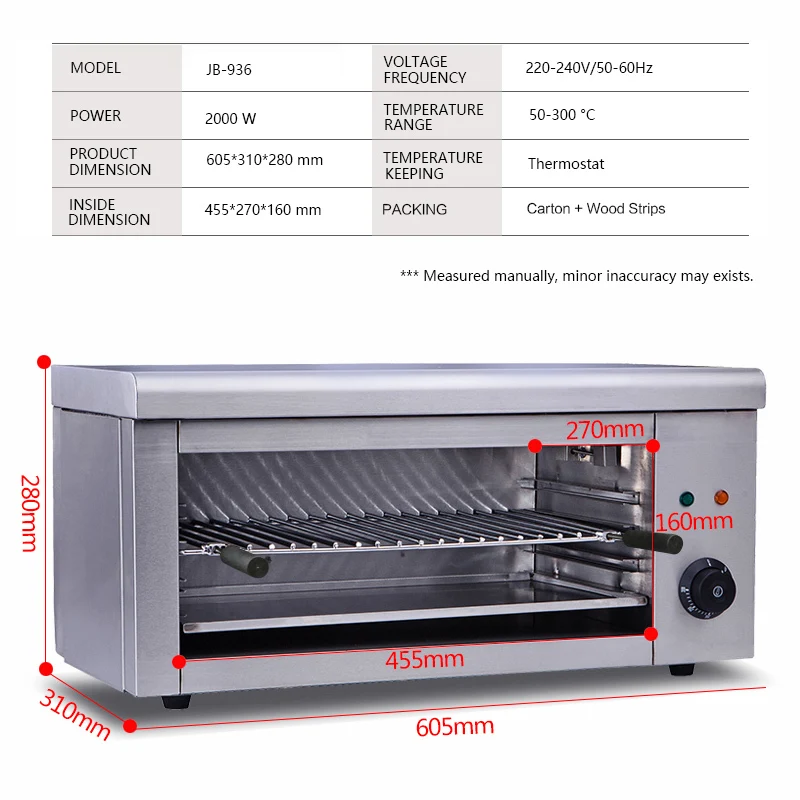 Jinbang JB-936 из нержавеющей стали электрическая паста тостер настенный Хлеб тосты