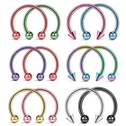 Конический шип, подковообразное кольцо для носа, перегородка для пирсинга, из хирургической стали, обручи для сосков, бровей, пирсинга хрящей, серьги, украшения для тела, 2 шт.