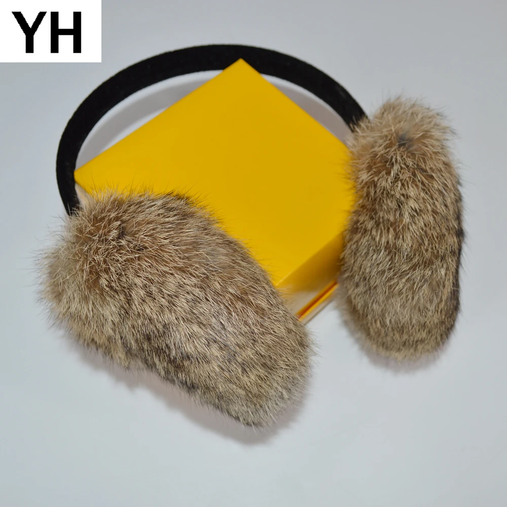 Новинка 2020 стильные зимние женские теплые мягкие наушники из натурального