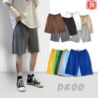 summer casual shorts men loose cropped trousers sports shorts loose knit straight casual pants polyester short pants oversize5xl