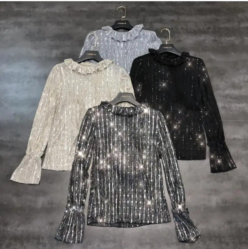 Осень 2019 модная новинка стильная ярко-розовая рубашка в Вертикальную Полоску с