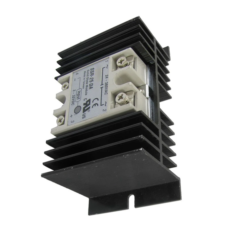 

DC to AC Solid State Relay SSR-25DA 25A 3-32V 24-380V + Aluminum Heat Sink