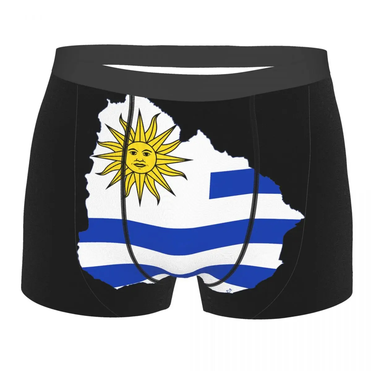 Flag Map Of Uruguay Men's Boxer Briefs R301 Funny Novelty elastic pants for men