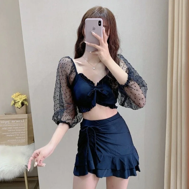 

Hot Spring Swimsuit Ladies Sexy Split Conservative Cover Belly Slimming Student Two-piece Swimsuit Ladies Beachwear Honeymoon