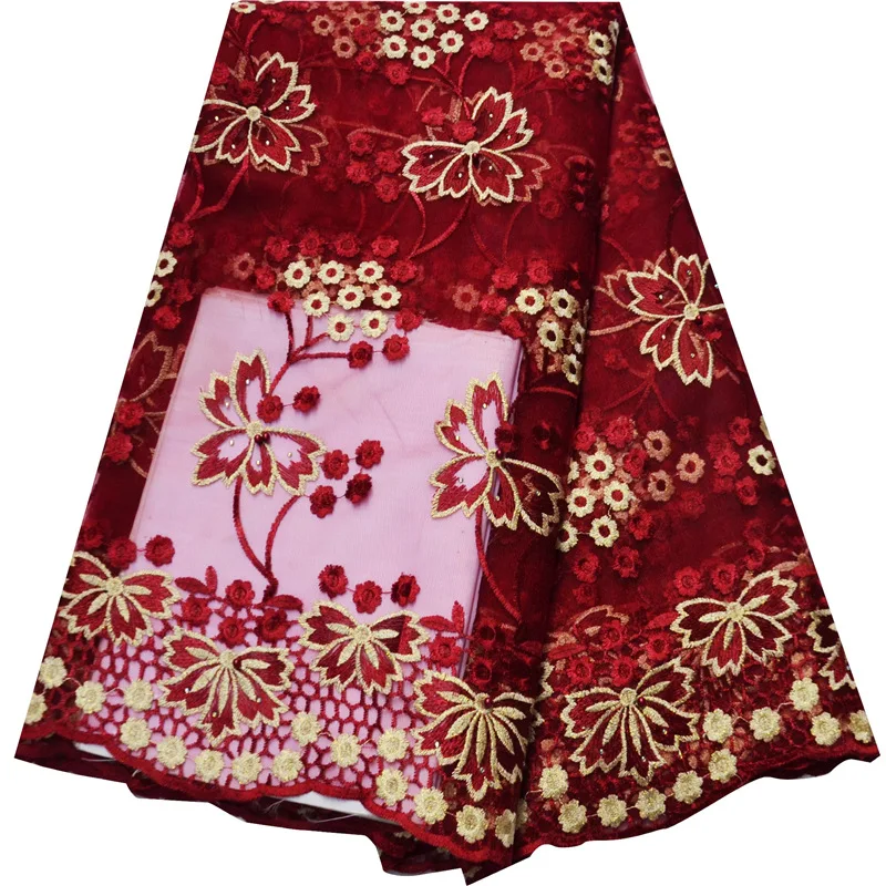 Французская сетчатая кружевная ткань Африканский шнур Высококачественная