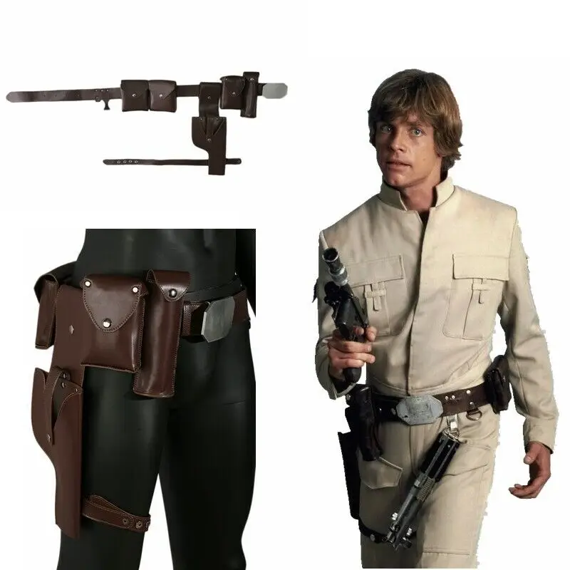 XCOSER футболки с рисунками Люка Скайуокера из искусственной кожи пояс для косплея