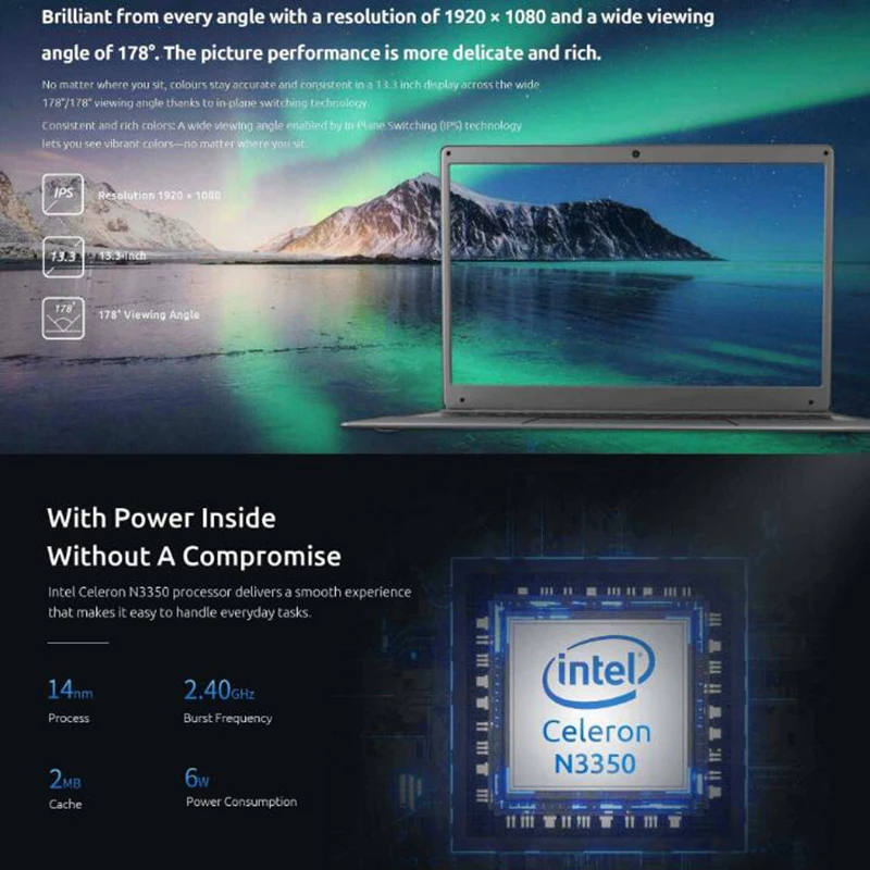 Ноутбук BMAX 13 3 дюйма S13A Intel Celeron N3350 8 Гб LPDDR4 ОЗУ 128 SSD ПЗУ двухъядерный 1920x1080 IPS Win10 |