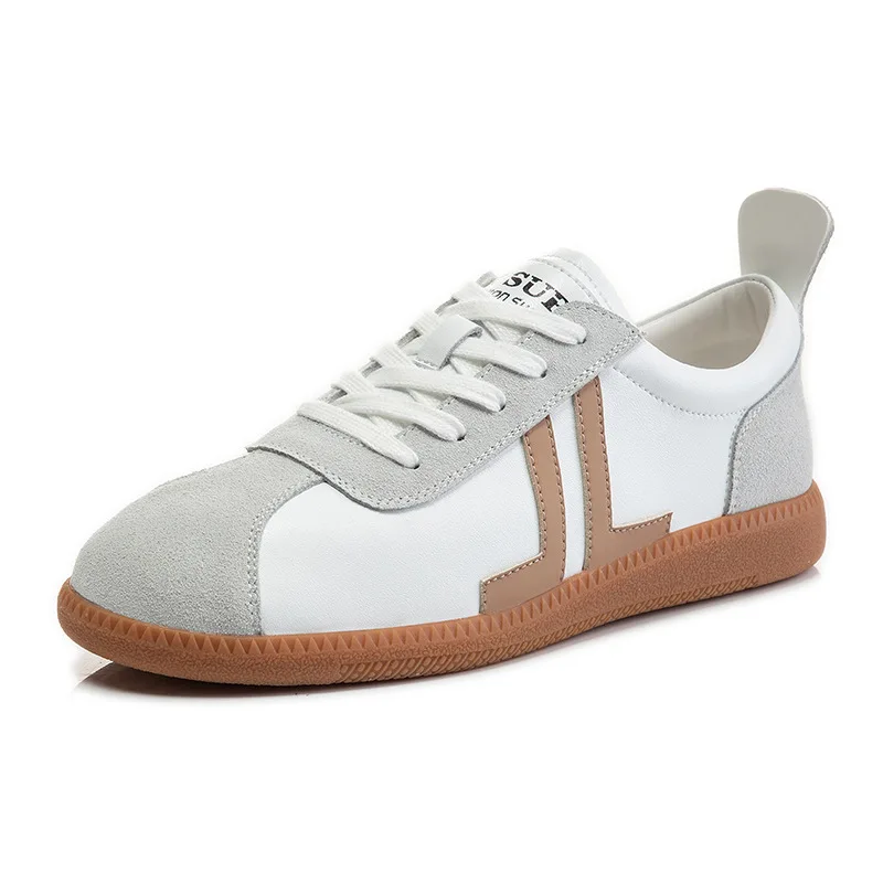 

Genuine leather 2021 autumn and winter new white shoes women flat women's shoes forrest ladies single shoes women