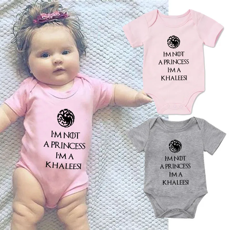 

Infant Onesie Cotton Newborn Baby Boy Girl Romper Jumpsuit Outfits Clothes 0-24M I'm Not A Princess Letters Print Summer Clothes