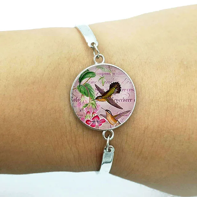 Винтажный серебряный браслет с птицами для свадебной вечеринки ювелирное